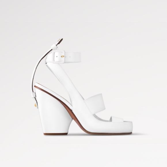 White Louis Vuitton Trinity Sandal 10cm size 39 NWT Box/ribbon/receipt/bags - Picture 1 of 14